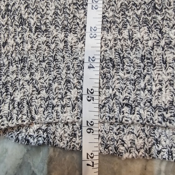 Free People Marled Knit Sweater Gray Black White Slouchy Pullover Women’s L - Picture 8 of 10